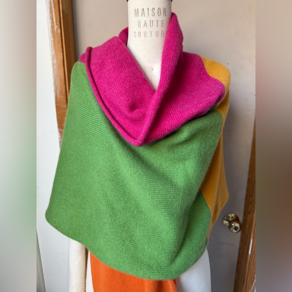 The Elder Statesman Patchwork Cashmere Shawl in P… - image 6